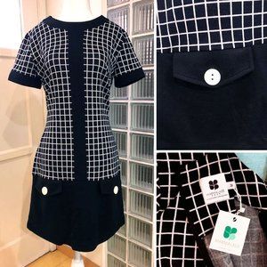 Mod, Scooter Girl Dress from Marmalade Shop - Black windowpane, drop waist